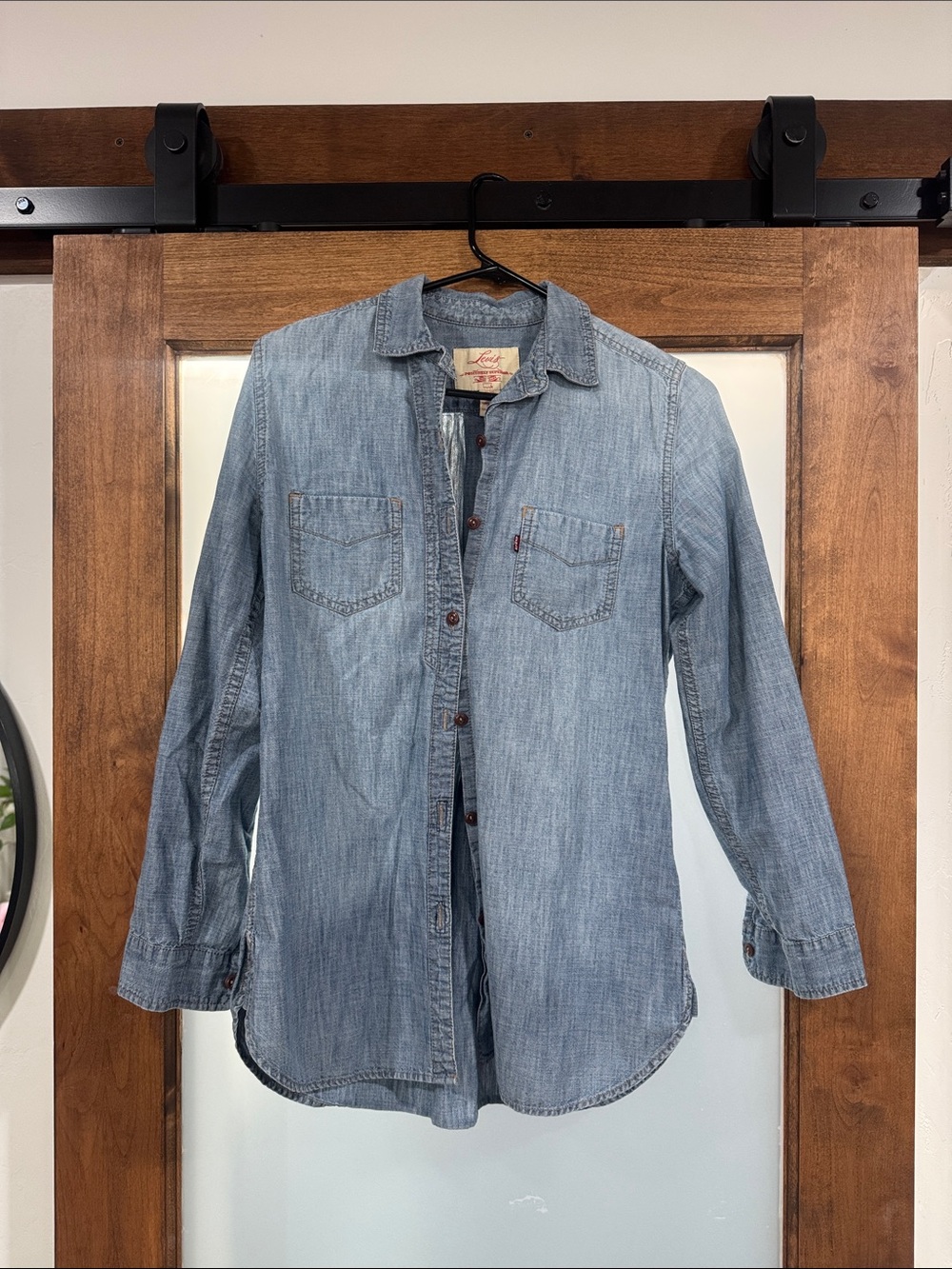 Levi's Light Blue Denim Button-Down Shirt for Women